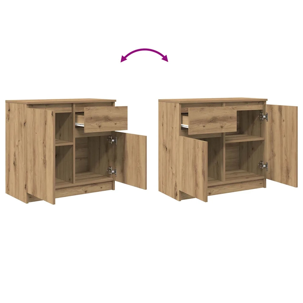 Credenza con Cassetto Rovere Artigianale 71x35x65 cm Truciolato 861606