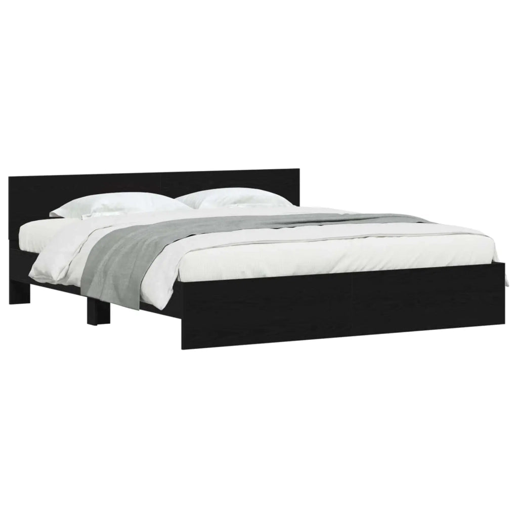 Struttura del letto con testiera Rovere Nero 203 x 185 x 70 cm 3378501