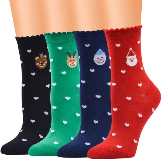 12 paia di calze da Natale, calze da Natale 3D, calze per donna, calze di cotone puro