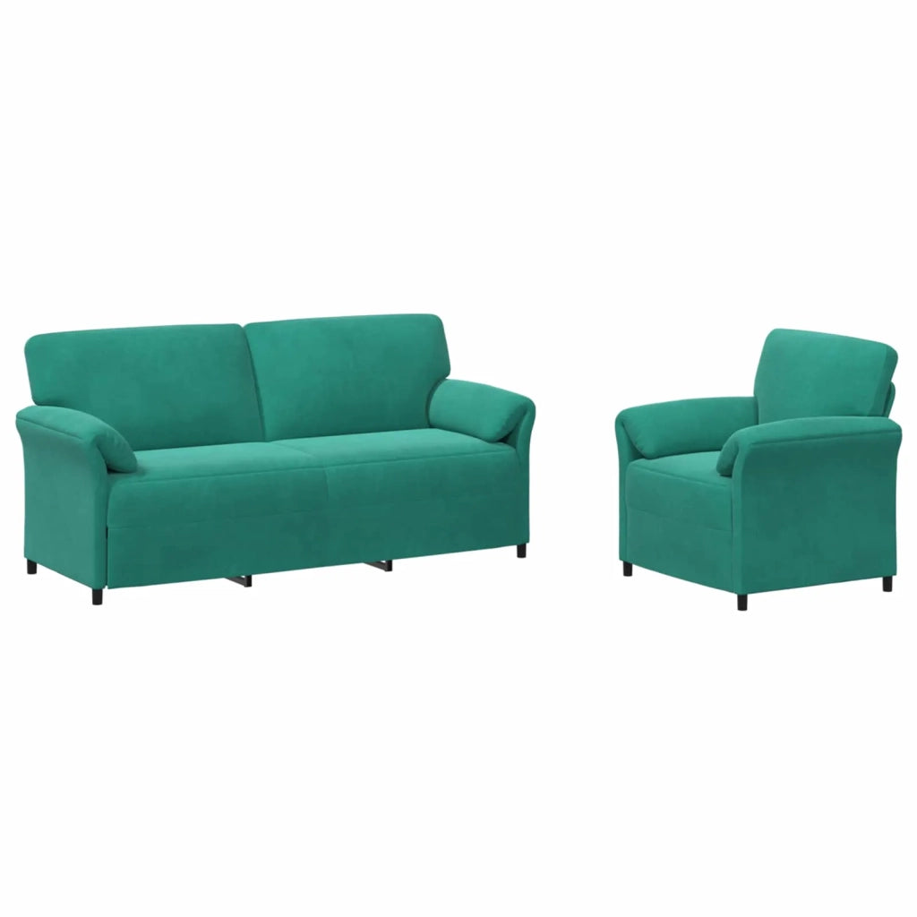 Set di divani 2 pz Turchese Velluto 3424923