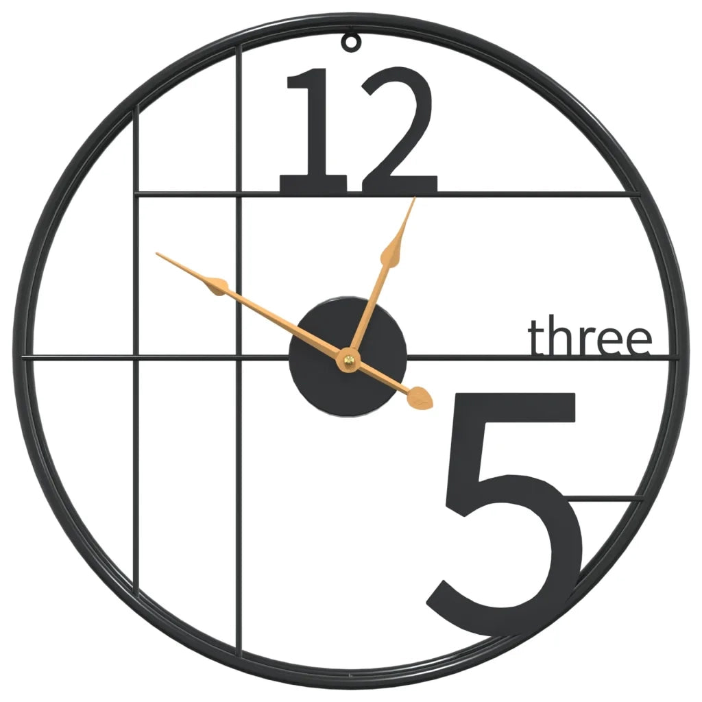 vidaXL Orologio da Parete Nero Ø50 cm in Ferro