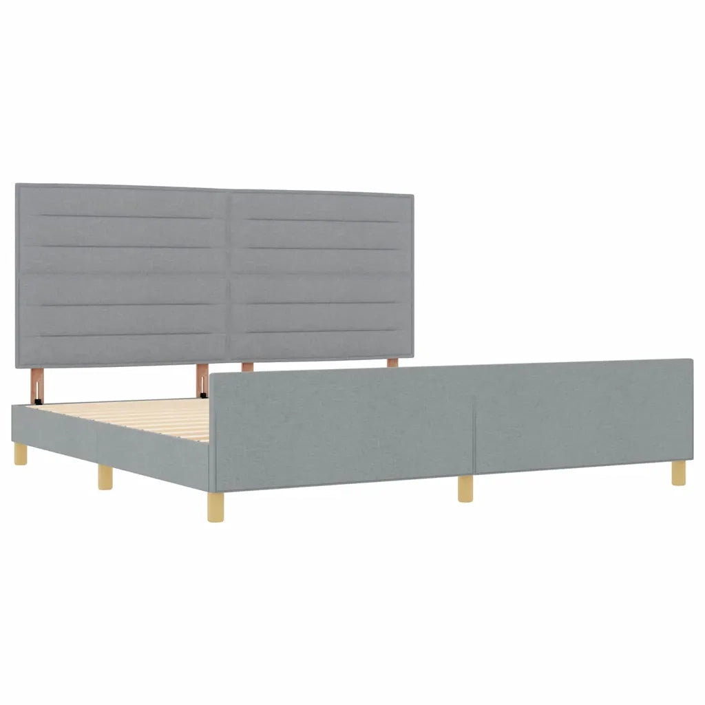 Struttura del letto Grigio chiaro 200 x 200 cm Tessuto 3344676