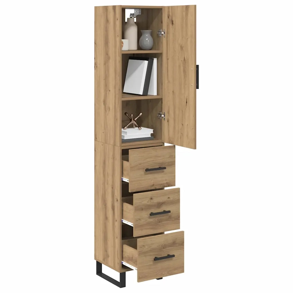 Credenza | Madia | Buffet da pranzo | Armadio da pranzo con cassetto Rovere artigianale 34,5 x 34 x 180 cm