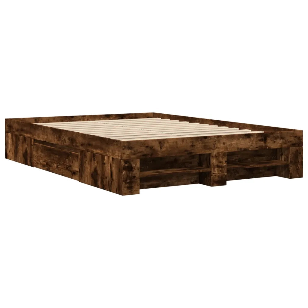 Giroletto senza Materasso-Struttura Letto Rovere Fumo 140x190 cm in Truciolato 828018