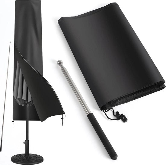 Copriparasole acqua e vento resistente - Tela 420D Oxford - Impermeabile - Nero - 240 cm - 57/57 cm