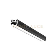 BAKU P - PROFILO IN ALLUMINIO CON DIFFUSORE AD INCASTRO BIANCO PARETE/SOFFITTO/SOSPENSIONE MT2 COLORE NERO  PIU STAFFE