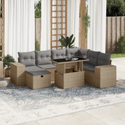 Set Divano da Giardino 8 pz con Cuscini Beige in Polyrattan 3275319