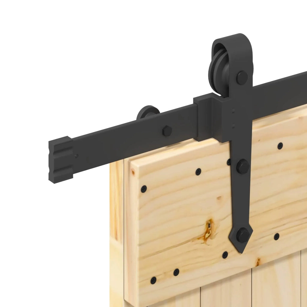 Porta scorrevole NARVIK Naturale e Nero 95 x 210 cm (213,5 cm)