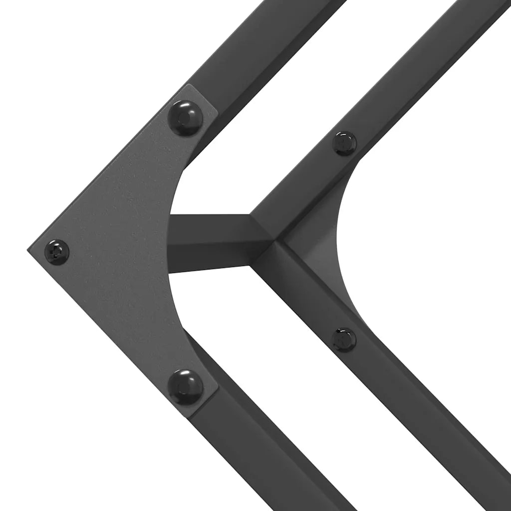 vidaXL Rastrelliera per Legna da Ardere Nera 100x25x100 cm
