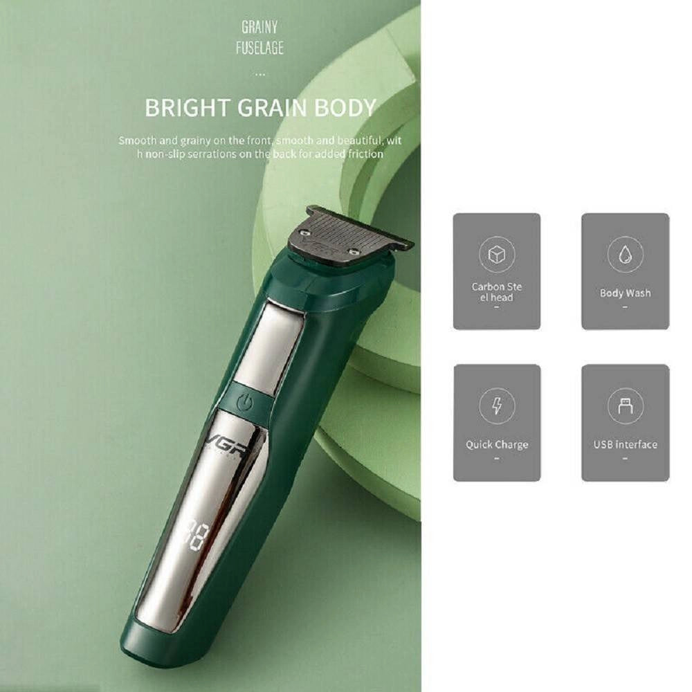 Trade Shop - Trimmer Elettrico Display Led Tagliacapelli Barba Senza Fili Impermeabile V-292 -