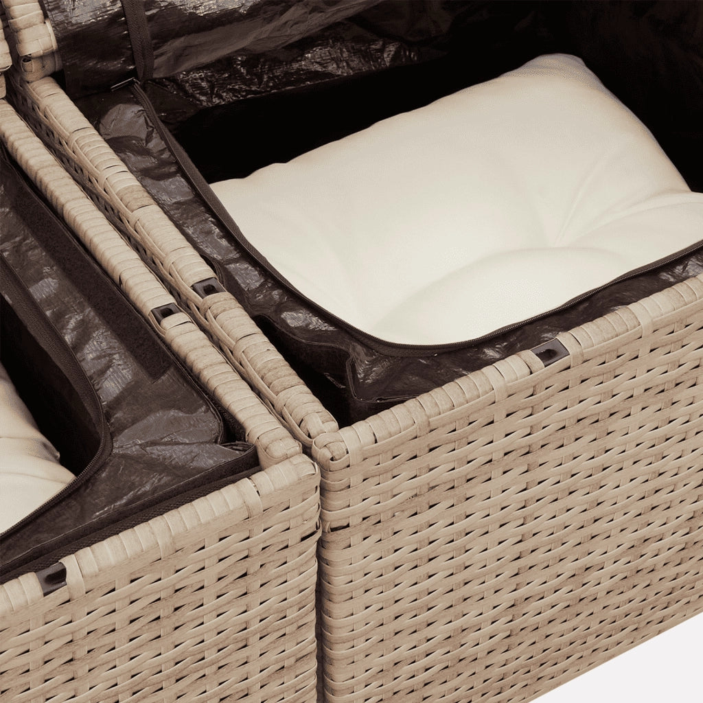 Set Divano da Giardino 5 pz con Cuscini Beige in Polyrattan 3259860