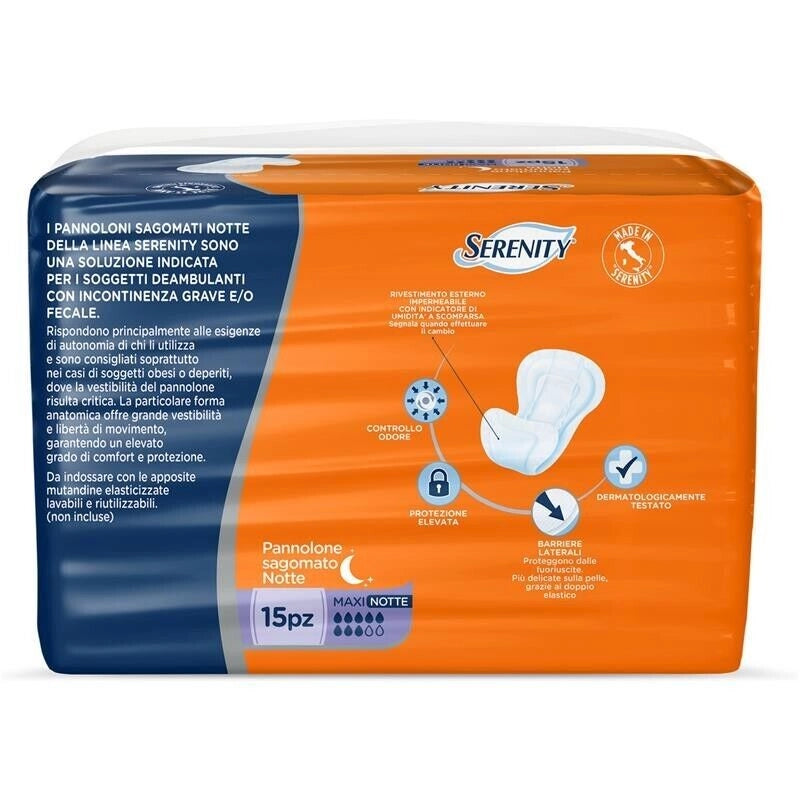SERENITY PANNOLONE SAGOMATO MAXI NOTTE 15 PZ