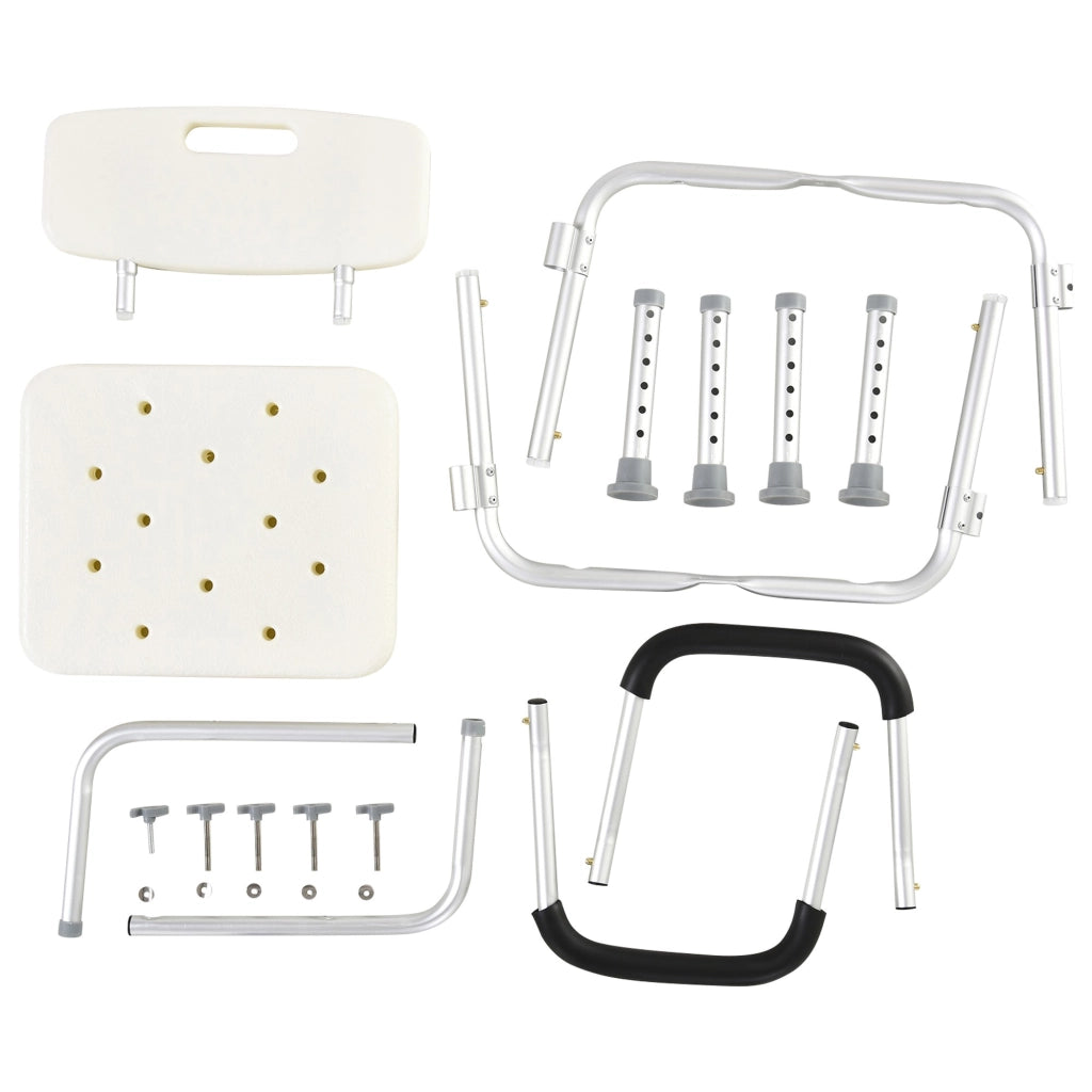 EasyComfort Sedile da doccia con schienale e braccioli Sedile da vasca, sedia regolabile in altezza