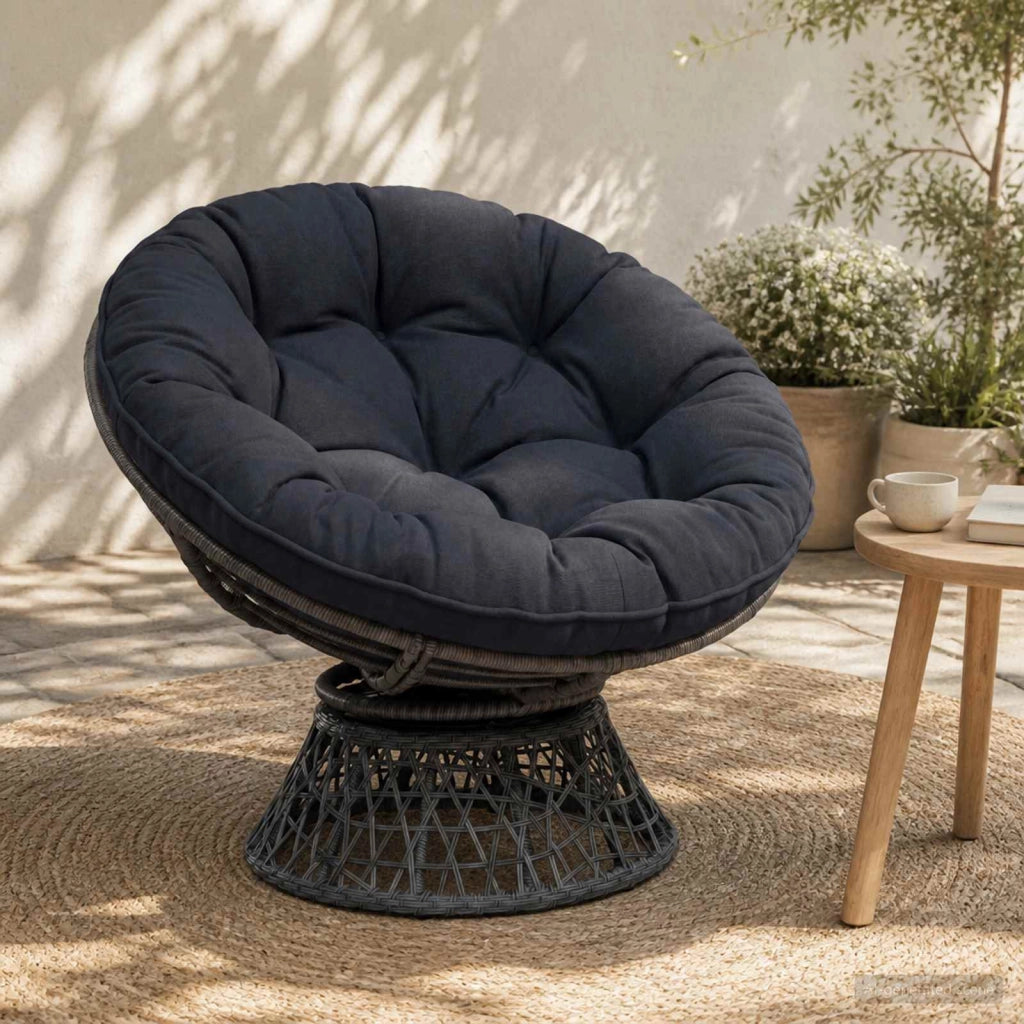 Cuscino per Sedia Appesa VIANEN 100% Poliestere Blu Scuro 954004
