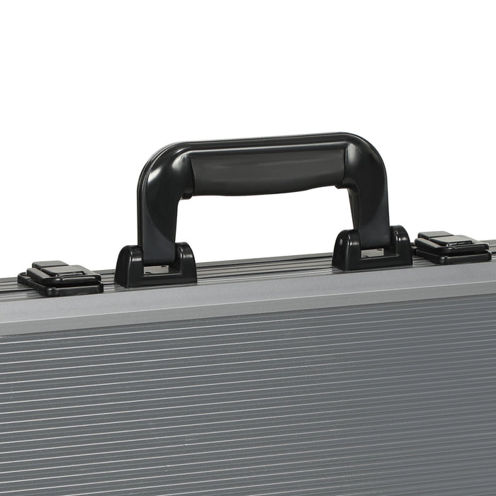 Set 400 Fiches da Poker 2 Mazzi di Carte 5 Dadi Tappetino e Valigetta Grigia