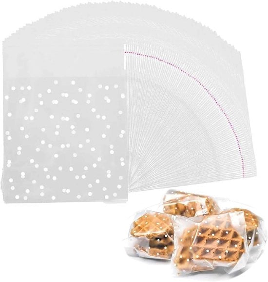 200 sacchetti di plastica adesivi per pasticceria, biscotti e dolci - Sacchetti cellofan sicuri per alimenti