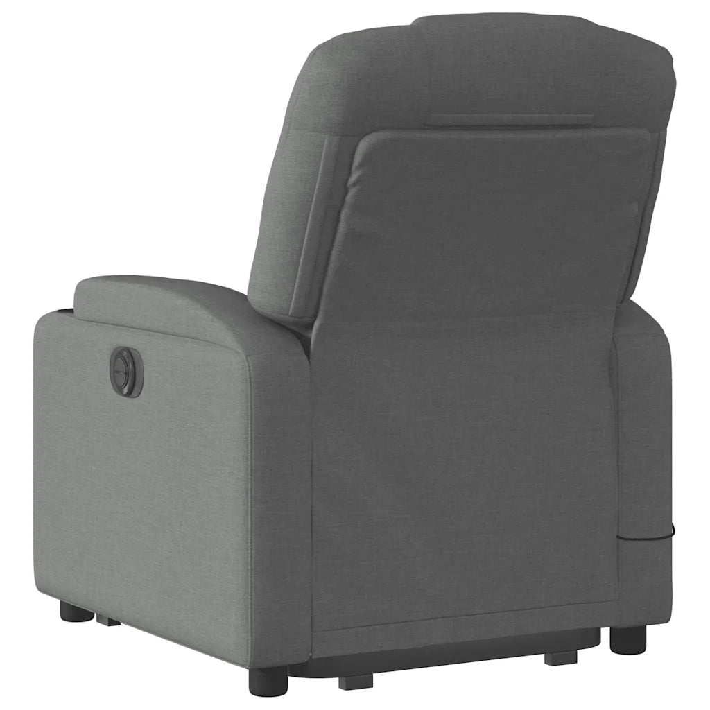 Divano Sedia-Poltrona Alzapersona Massaggi Reclinabile Grigio Scuro Tessuto 100422