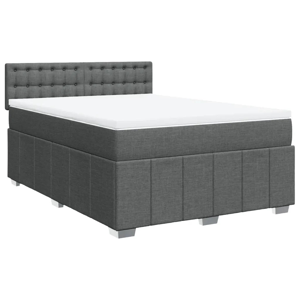 Giroletto a Molle con Materasso Grigio Scuro 160x200 cm Tessuto