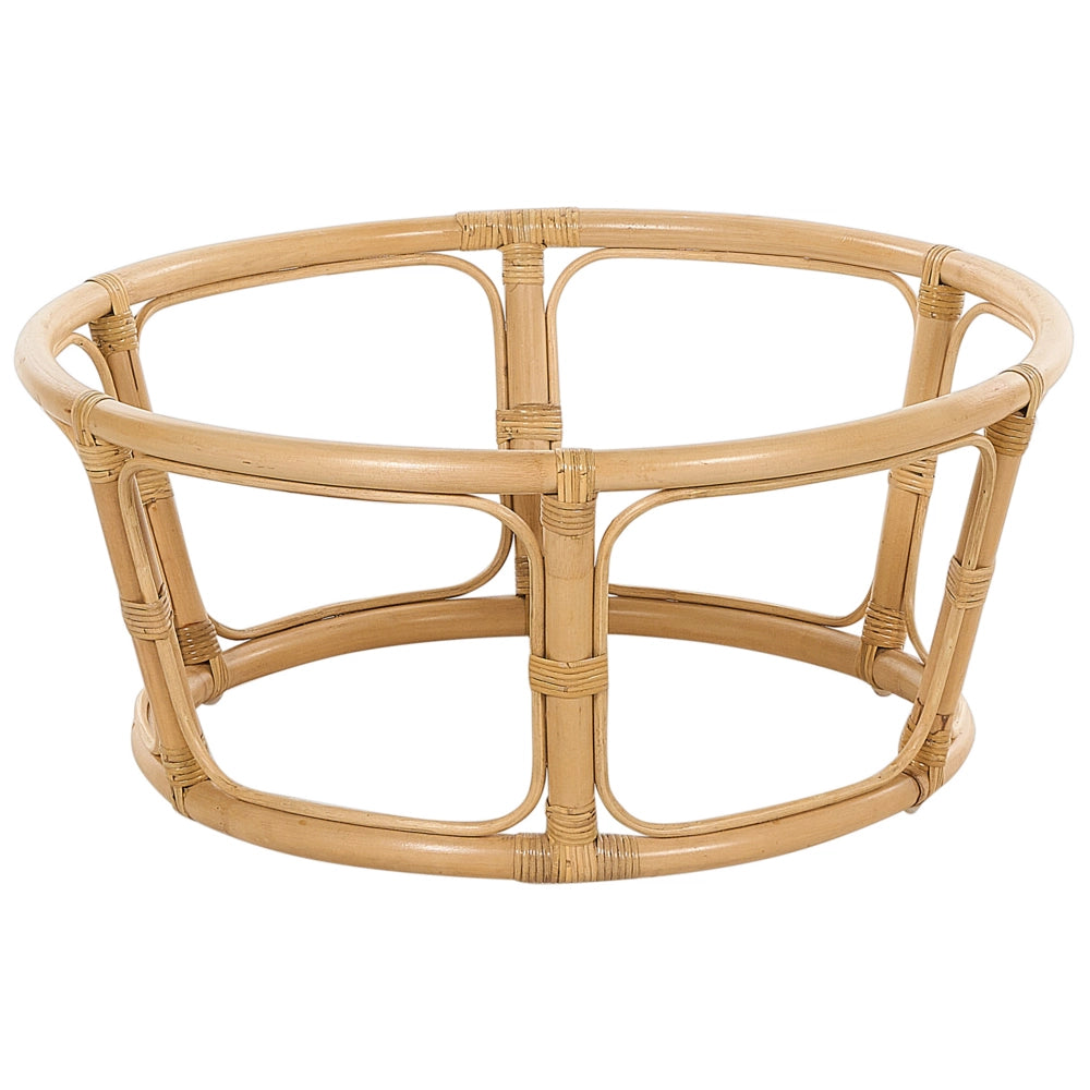 Sedia in rattan naturale Cuscini in cotone beige chiaro Resistenza media Interni Esterni Stile Boho Giardino Patio Balcone
