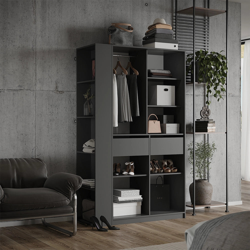 Armadio Elmo Antracite 50 x 200 cm Set di 2 Vicco