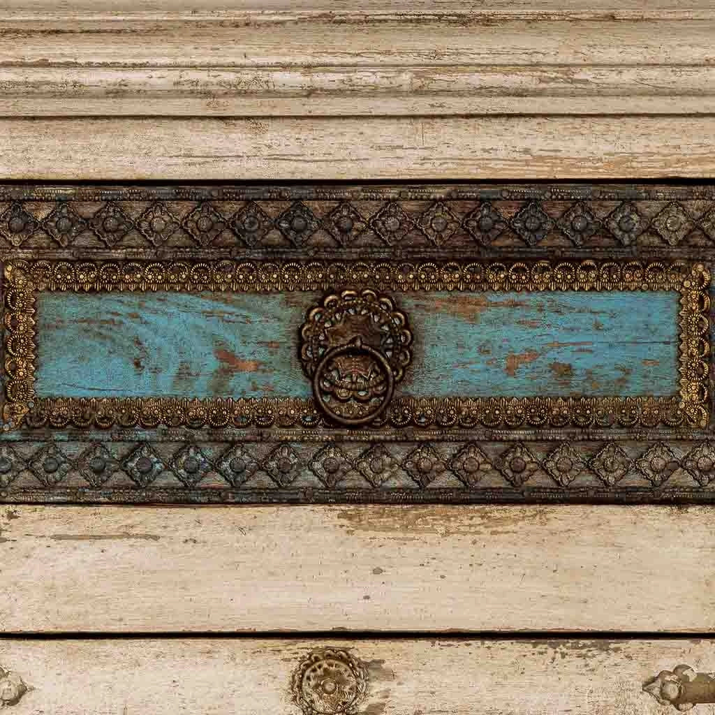 Credenza artigianale in legno bianco, 90x40x90h cm