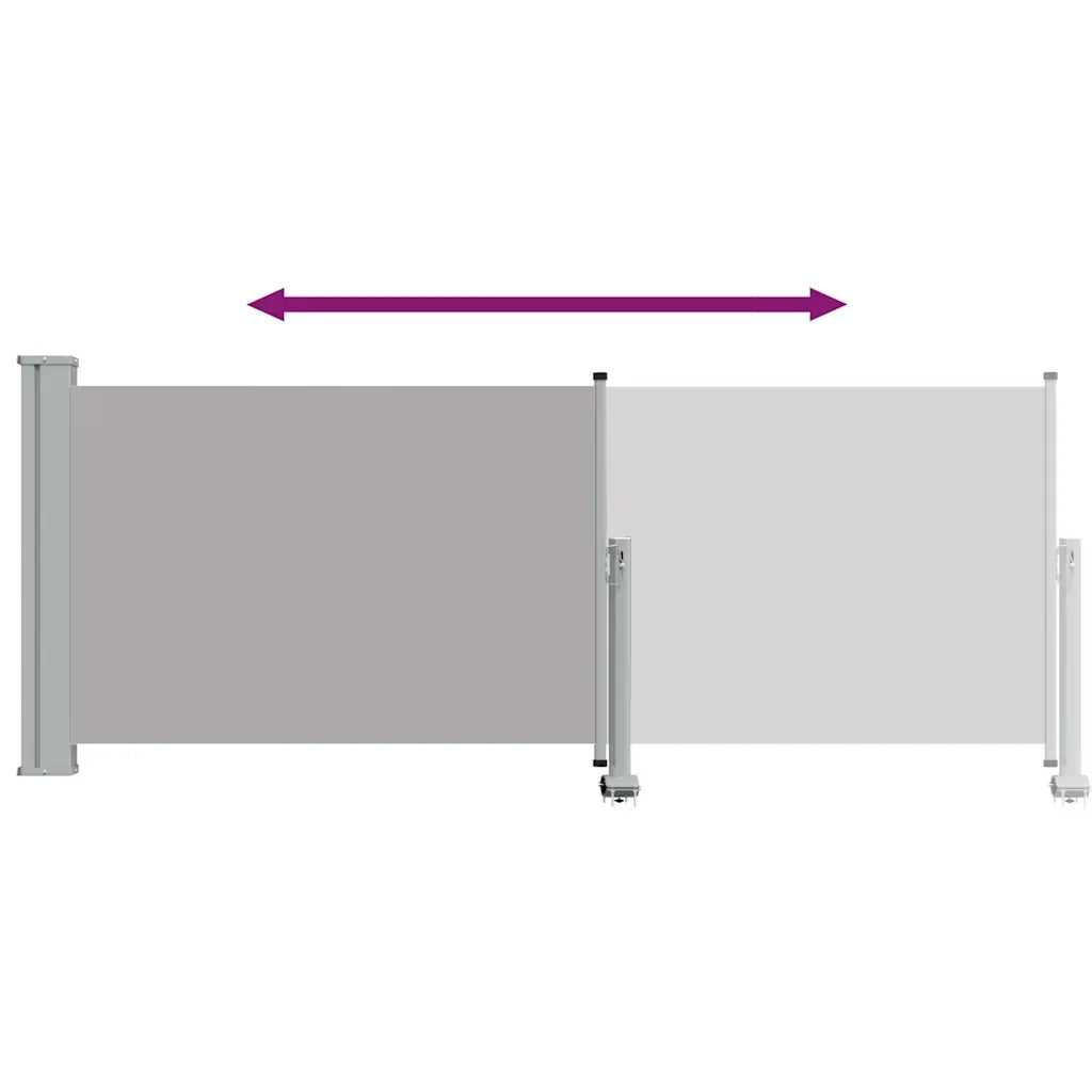Tenda da Sole Laterale Retrattile-Tenda parasole per balcone 100 x 300 cm Grigia