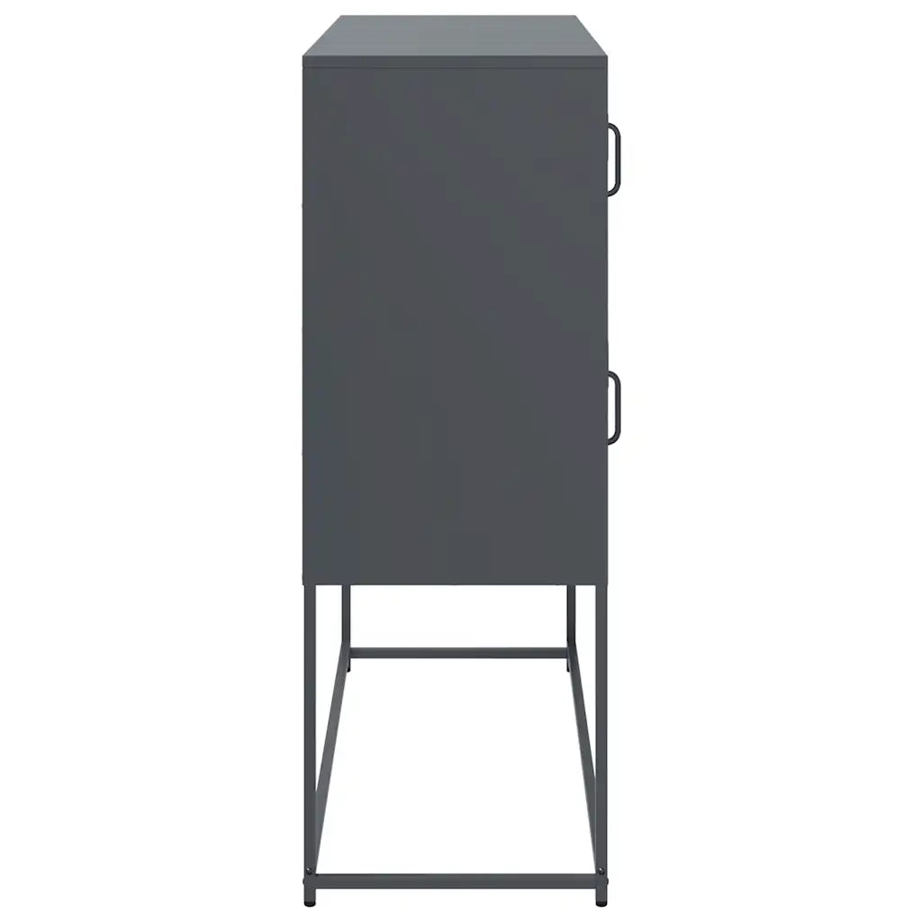 Credenza Antracite 100,5x39x107 cm in Acciaio Laminato a Freddo