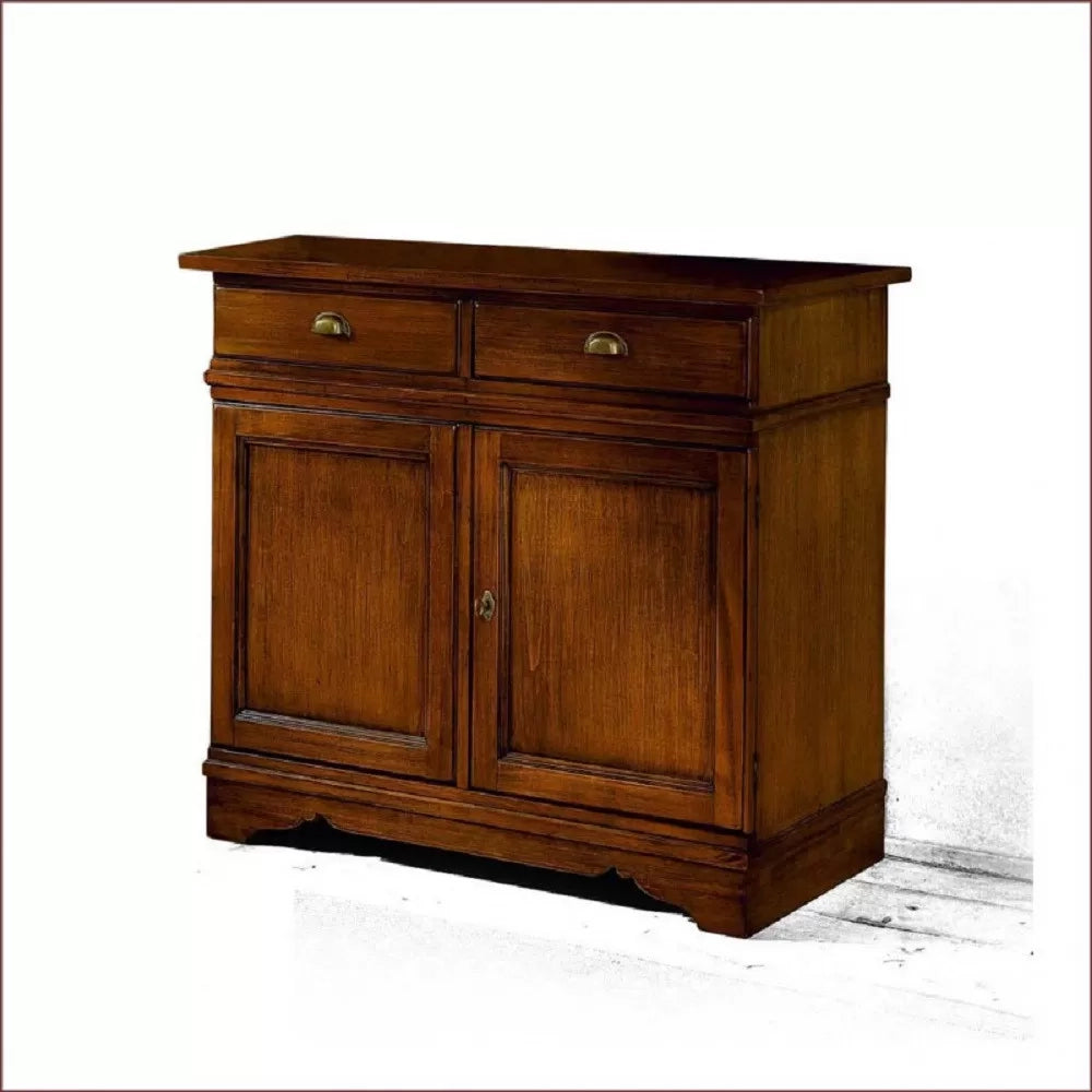 Madia credenza in legno massello 2 ante tinta noce l.105 p.52 h.94 - Mobili 2G