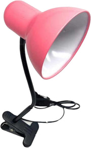 Lampada da Tavolo in Metallo con Braccio flessibile Testa Girevole e pinza Attacco E27 Ideale per Scrivania lettura studio Colore: Rosa