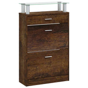 Scarpiera mobiletto portascarpe mobile per ingresso/corridoio/soggiorno 63 x 24 x 104 cm legno ingegnerizzato marrone 02_0021578