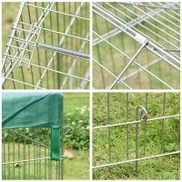 Recinto per Animali con Telo di Copertura in Acciaio con Porte, 220x103x103cm