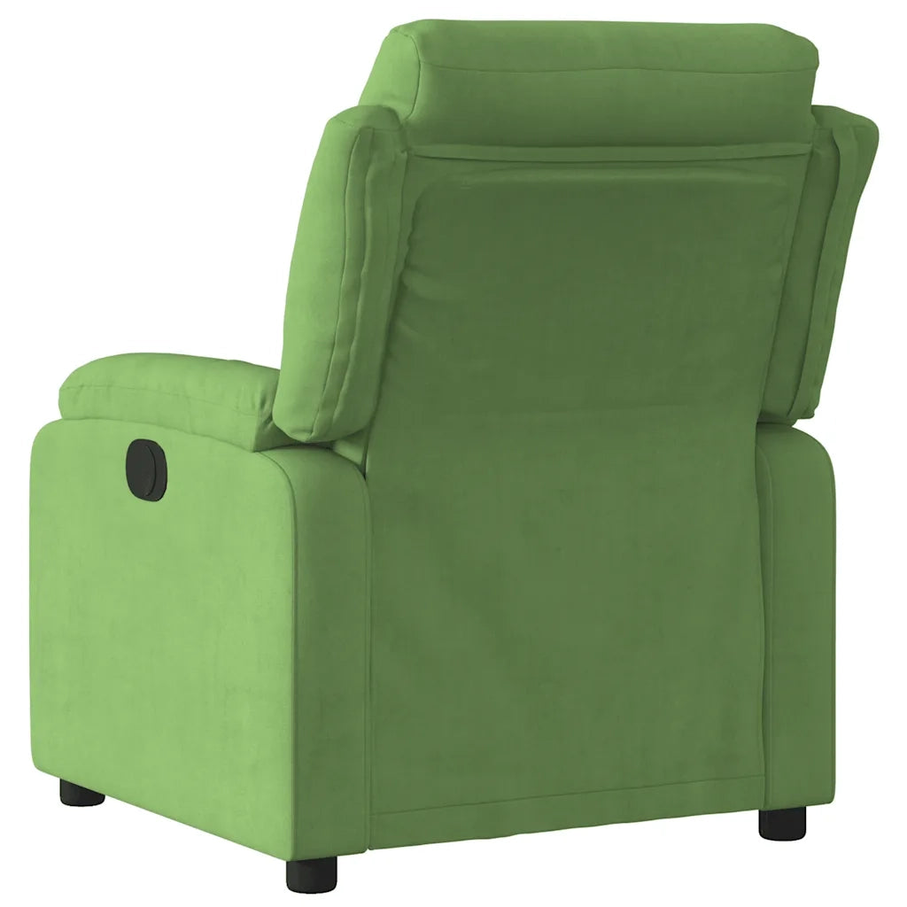 Poltrona Reclinabile Elettrica Verde Chiaro in Velluto 3205073