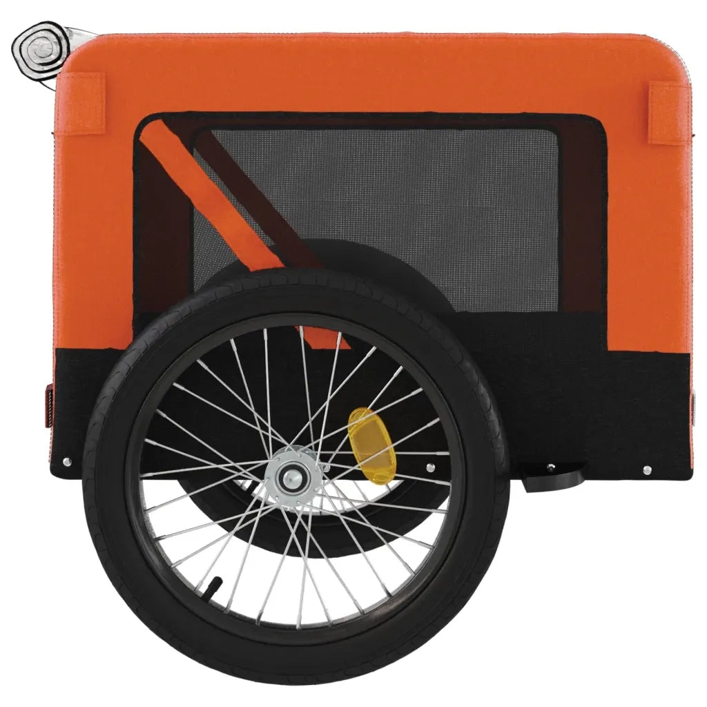 Rimorchio da Bici per Animali Arancione e Nero Oxford e Ferro CFW3383573