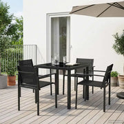 Set di Mobili da Esterno 5 pcs Nero e antracite 80 x 80 x 73 cm 3422879