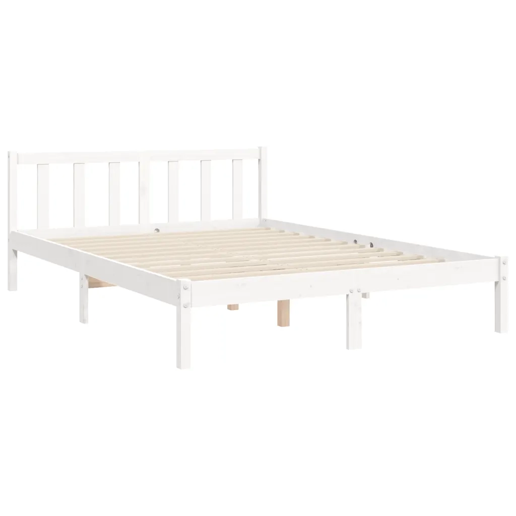 Giroletto senza Materasso-Struttura Letto Bianco 140x200 cm Legno Massello Pino 919431