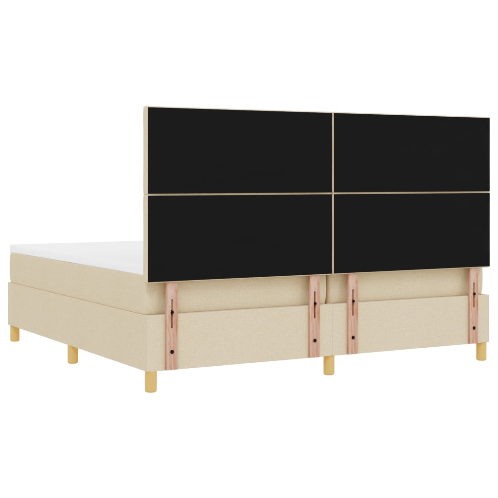 Letto con Rete e Materasso Panna 200x200 cm Tessuto