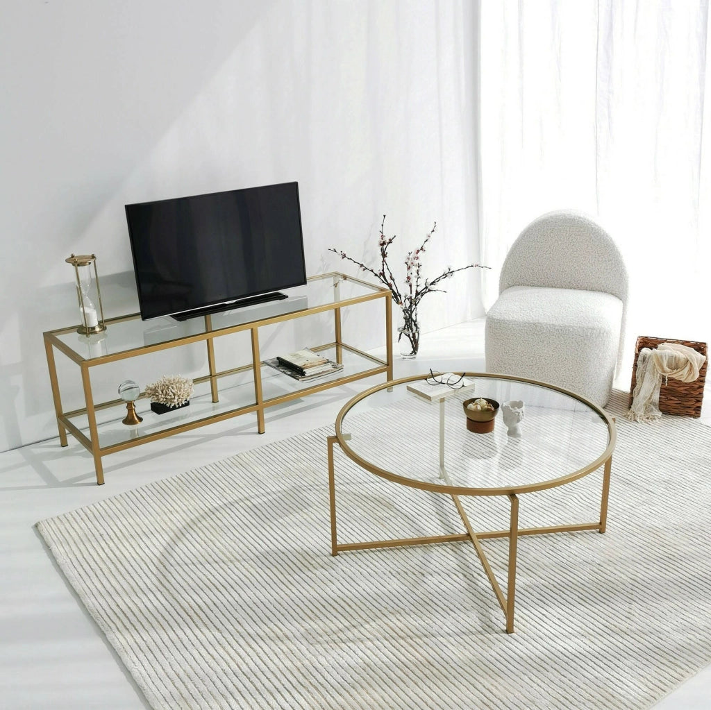 Ecaterina, Tavolino da Salotto Cassetti, 83x83x40h cm oro