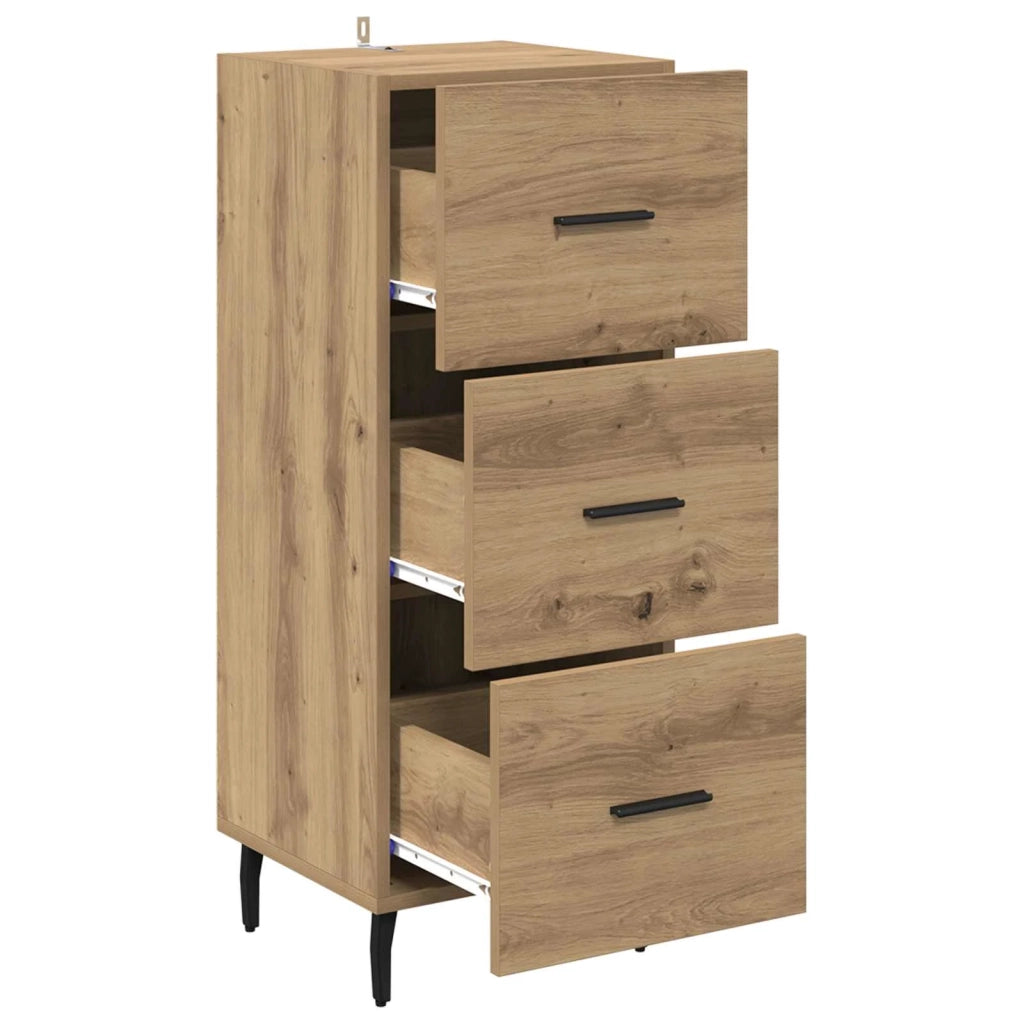 Credenza | Madia | Buffet da pranzo | Armadio da pranzo rovere artigianale 34 x 34,5 x 90 cm Legno multistrato