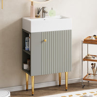Mobile bagno con lavabo - Xylo - 55 cm grigio chiaro per ospiti
