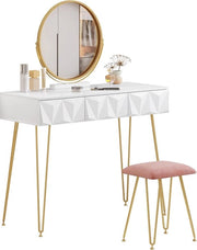 Specchio da Bagno con Sedile e Supporto Rotante 360 Gradi, Progettato per Risparmiare Spazio e Stile