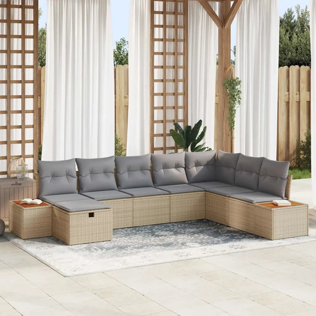 Set Divano da Giardino con cuscino Beige polyrattan 3360989