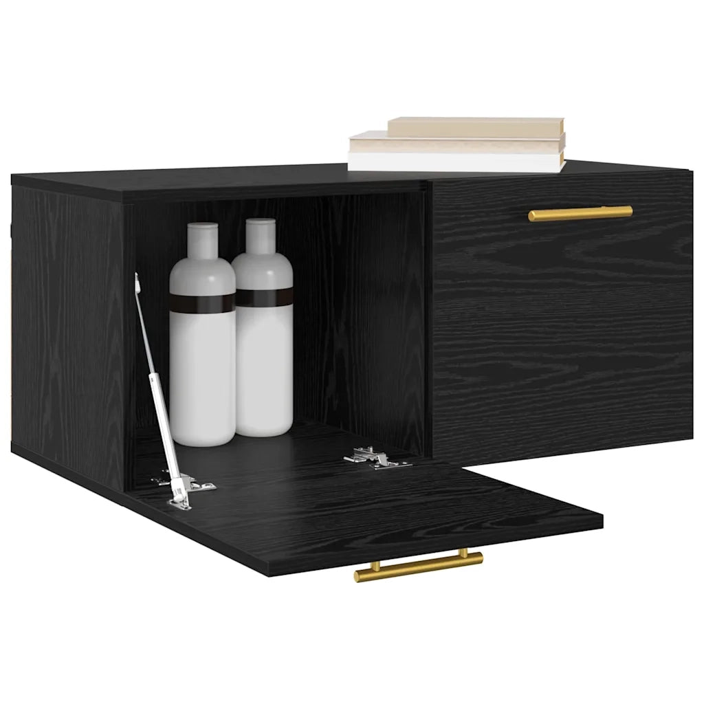 Armadietto a muro Rovere nero 80 x 36.5 x 35 cm