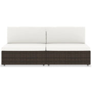 Divano Modulare a 2 Posti-Sofa Modulare-Divanetto in Polyrattan Marrone 775678