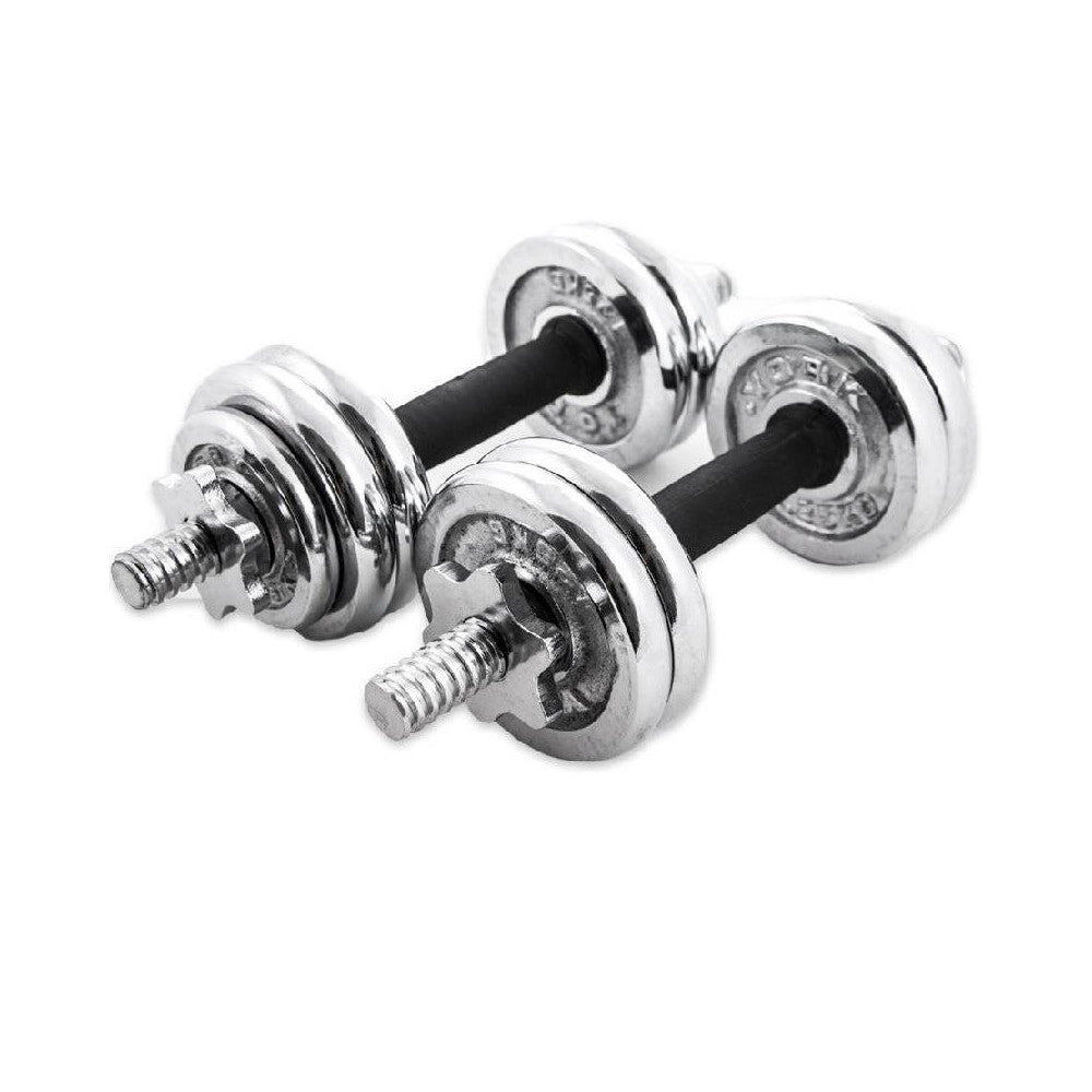 Trade Shop - Coppia Manubri Dumbbell Componibili Tot 25 Kg Pesi Palestra Fitness Bodybuilding -