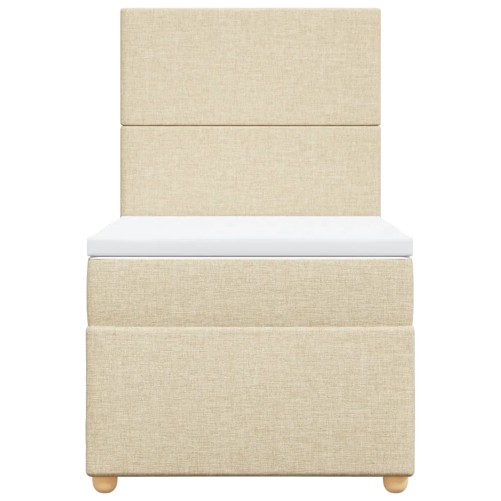 Giroletto a Molle con Materasso Crema 100x200 cm in Tessuto 3291189