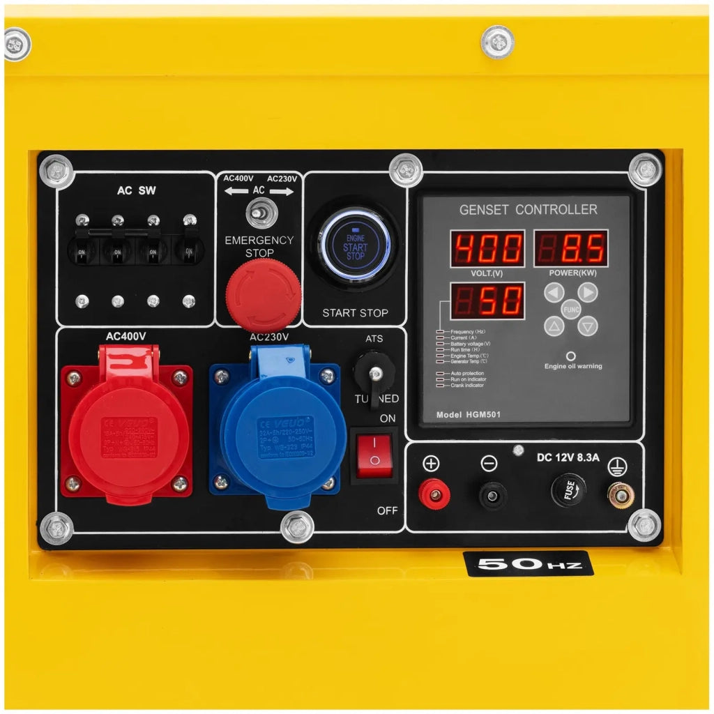 Generatore diesel da 7220/8500 watt serbatoio da 30 litri 240/400 volt mobile AVR Euro 5 lega di alluminio 14_0009126