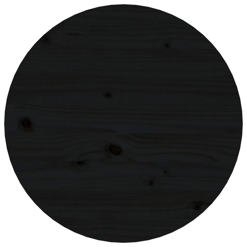 Tavolino da Salotto Nero Ã˜ 45x40 cm in Legno Massello di Pino cod mxl 5537