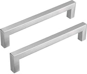 Maniglia per mobili, quadrata, in acciaio inox liscio 192mm