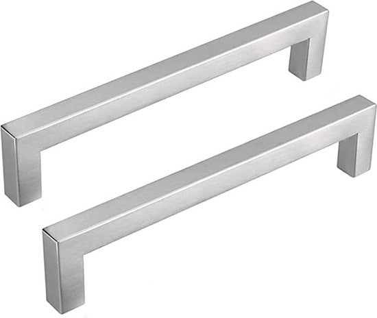 Maniglia per mobili, quadrata, in acciaio inox liscio 192mm