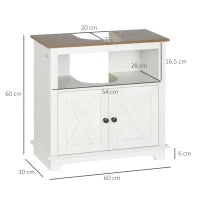 kleankin Mobile Bagno Sotto Lavabo con Armadietto a 2 Ante e Ripiano Aperto, in Truciolato, 60x30x60 cm